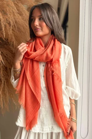Laundry B Classic Portobello Scarf Tangerine